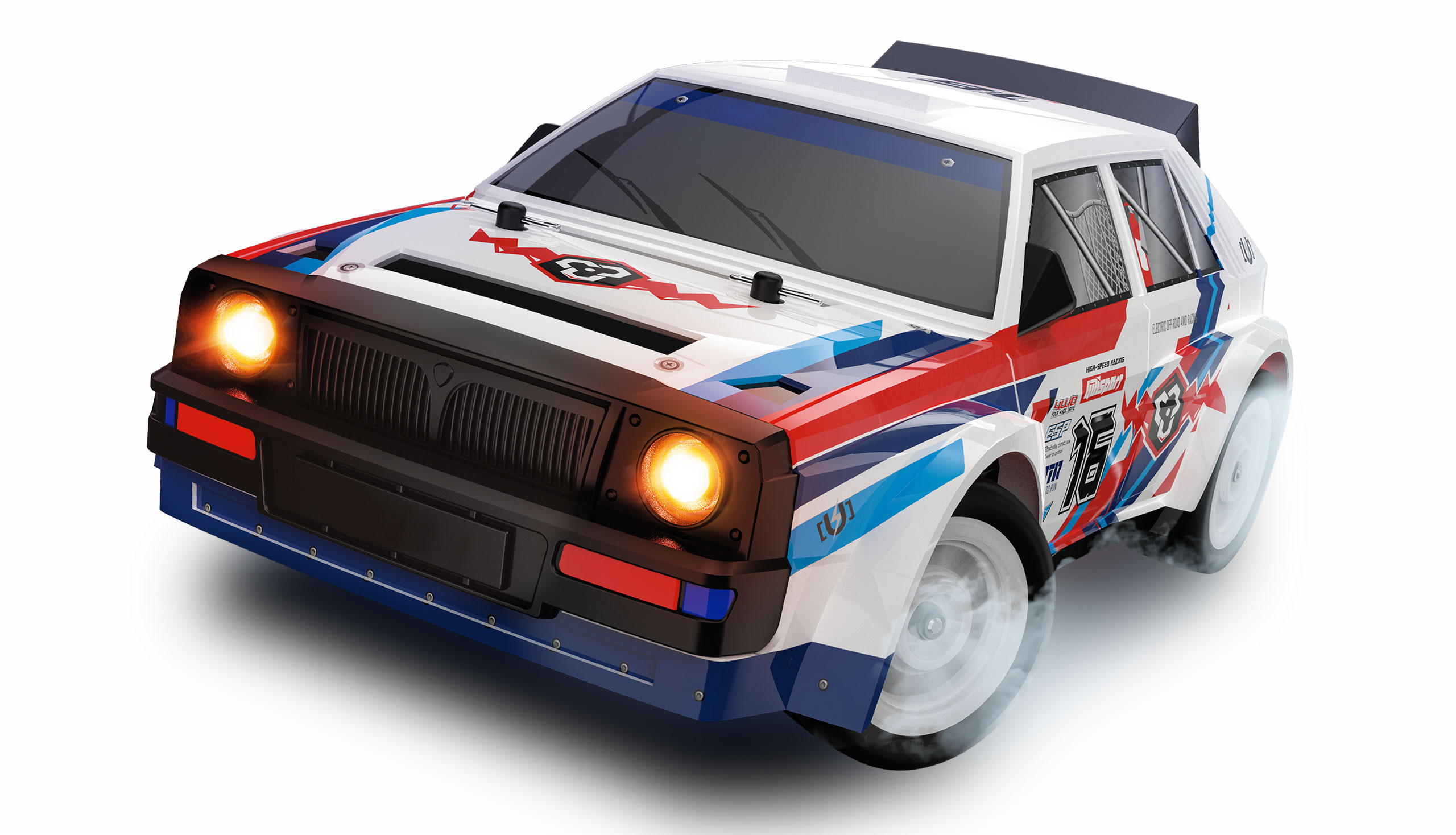 Lancia Delta LR 16 Rally og Drift bil 4WD 1:16 RTR med gyro og lys ...
