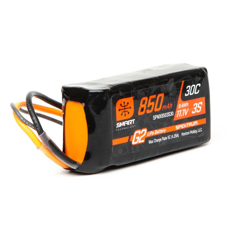 langsom Højde Uændret 11.1V 850mAh 3S 30C Smart LiPo Battery G2: IC2 - LiPo - Holte Modelhobby
