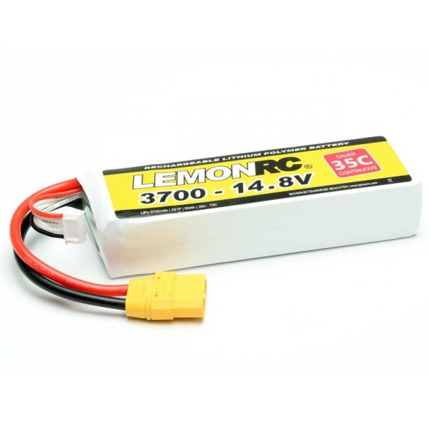 LiPo batteri 3700 mAh - 14.8V (35C) med XT90 stik 