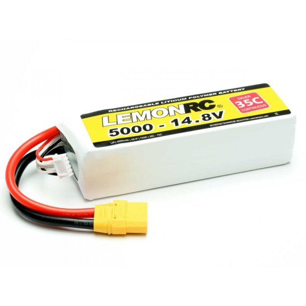 LiPo batteri 6300mAh 14,8V 4S (35C) m. XT90 stik
