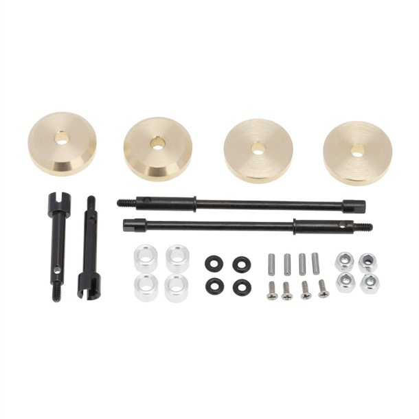 Axial SCX24 4mm Brass Wheel Counterweight with Widen Axles