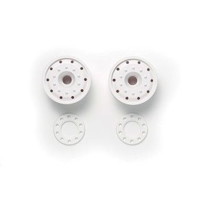  TAMIYA Wheels (30mm Width/Ball Bearing) White 2 stk. 