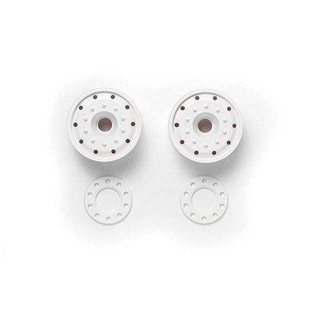  TAMIYA Wheels (30mm Width/Ball Bearing) White 2 stk. 