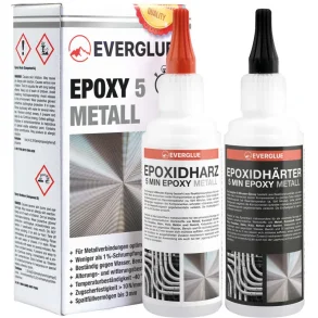 Everglue 2K 5-Minutter Epoxy Epoxidharz Metal lim 200g 1:1