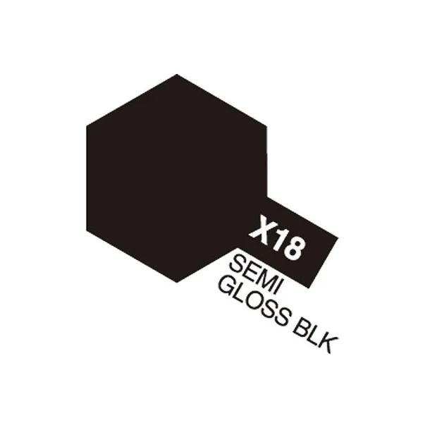 TAMIYA Acrylic Mini X-18 Semi Gloss Black (Semi Gloss)