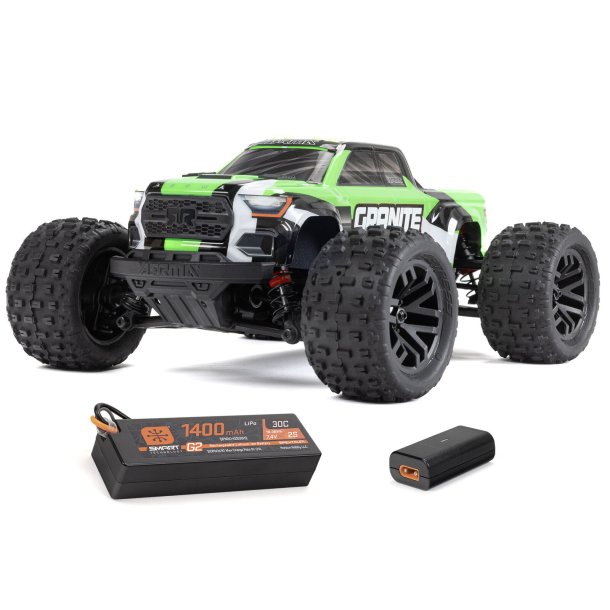 Arrma 1/18 GRANITE GROM MEGA 380 Brushed 4X4 Monster Truck RTR med Batteri &amp; lader, Green