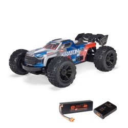 Arrma 1/16 MINI KRATON 3S DSC 4X4 RTR Brushless Speed Truck (batteri &amp; Charger Inkluderet), R�d/Bl�