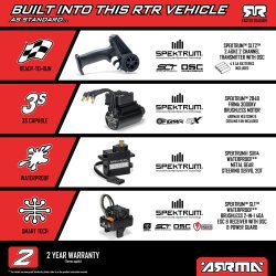 Arrma 1/16 MINI KRATON 3S DSC 4X4 RTR Brushless Speed Truck (batteri &amp; Charger Inkluderet),  Teal/Pink