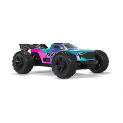 Arrma 1/16 MINI KRATON 3S DSC 4X4 RTR Brushless Speed Truck (batteri &amp; Charger Inkluderet),  Teal/Pink