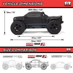 Arrma 1/10 BIG ROCK 223S DSC 4X4 RTR Brushless Monster Truck, Bl