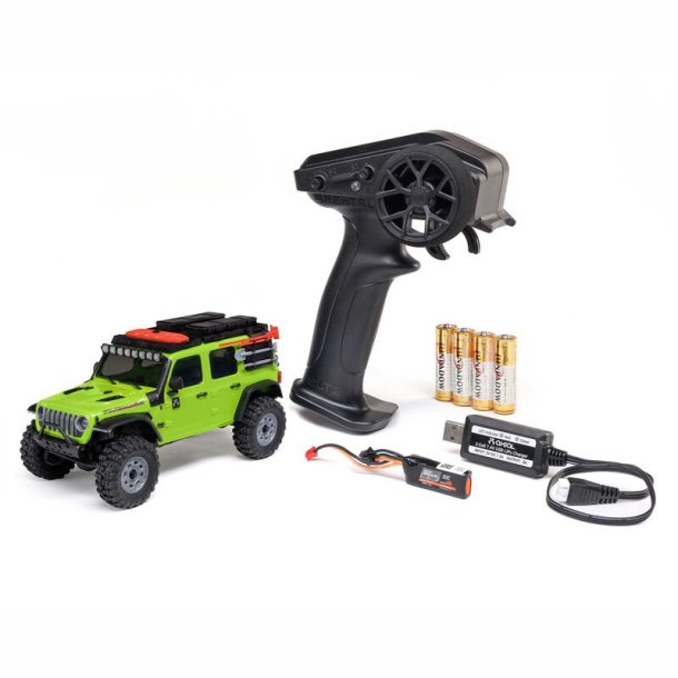 1/30 SCX30 Jeep Wrangler JLU 4X4 RTR Brushed Rock Crawler (Battery &amp; Charger Included), Green