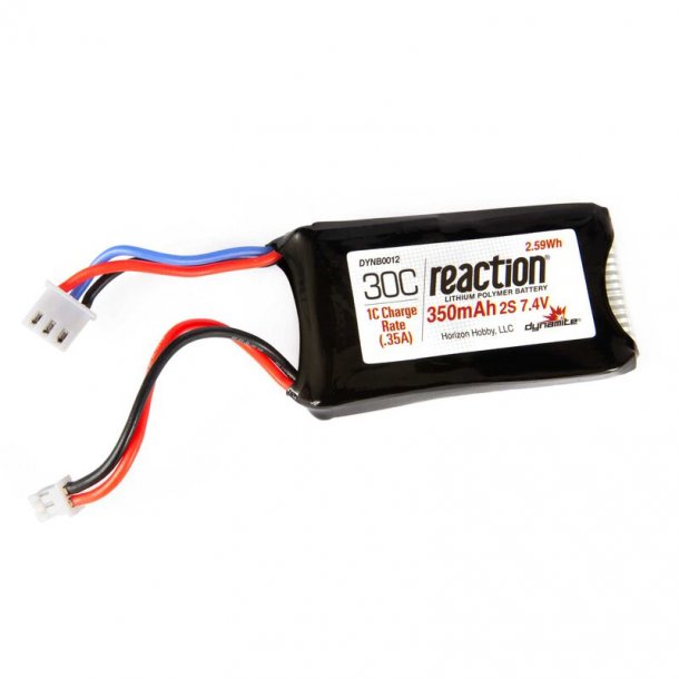 LiPo 7.4v 350mAh 2S LiPo Battery: PH 2.0