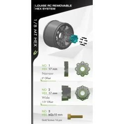 Dk og flg MT-PIONEER 3,8" Sport MFT (Ls 17mm Hex 0" &amp; 1/2" Offset) (2)