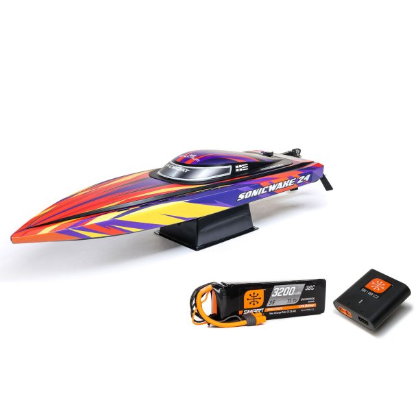 Pro boat Sonicwake 24" Self-Righting Brushless Deep-V RTR (m. Batteri &amp; lader), R�d