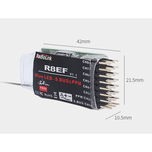 Radiolink 8 kanals modtager 2,4 Ghz passer kun til T8FB anlg