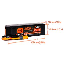 Spektrum 22.2V 5000mAh 6S 30C Smart G2 LiPo Battery: IC5