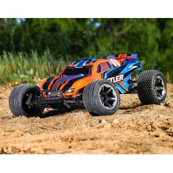 Traxxas Rustler 2WD 1/10 RTR TQ EHD  Orange - m. batteri og lader (USB-C)