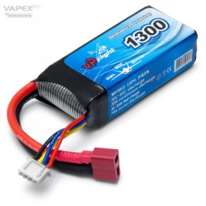 Li-Po batteri 11,1V 1300mAh 30Cm. T-stik