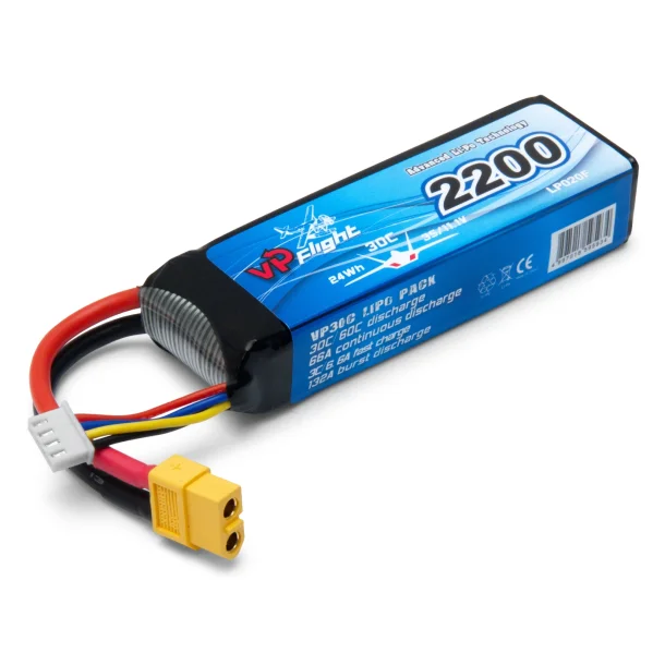 Li-Po Batteri 3S 11,1V 2200mAh 30C med XT60-stik