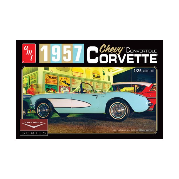 AMT Car Culture 1957 Corvette Convertible (White) 1/25