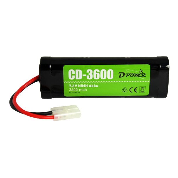 3600mAh 7.2V NiMH racing pack m. Tamiya-Stik