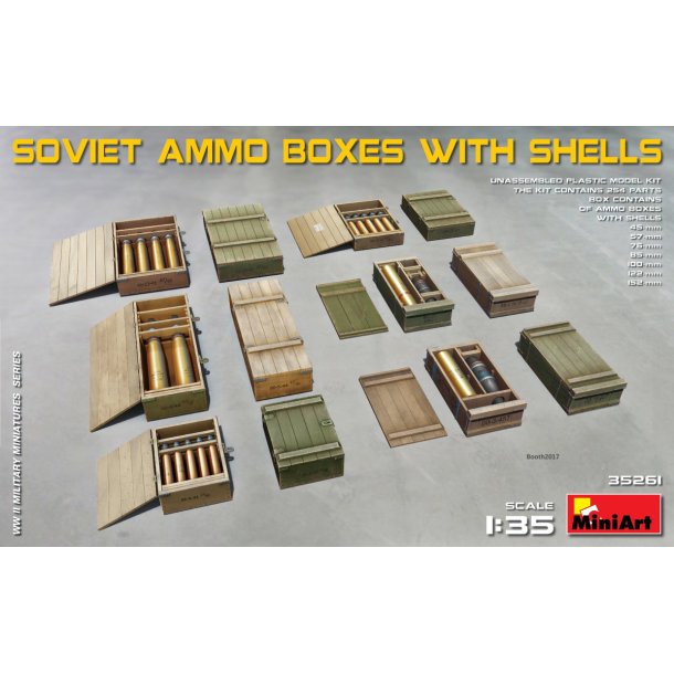 Sovjetiske ammunitionssker med ammunition 1/35