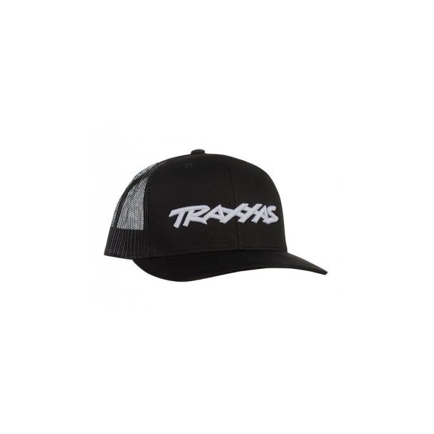 Trucker Hat Curved Bill Black (White Logo)