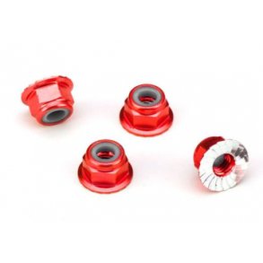 Lock Nut Flanged M4 Alu Red (4)
