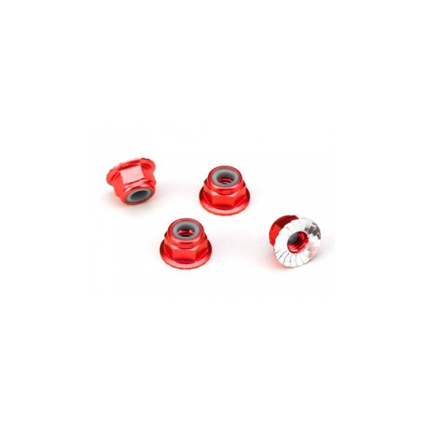 Lock Nut Flanged M4 Alu Red (4)