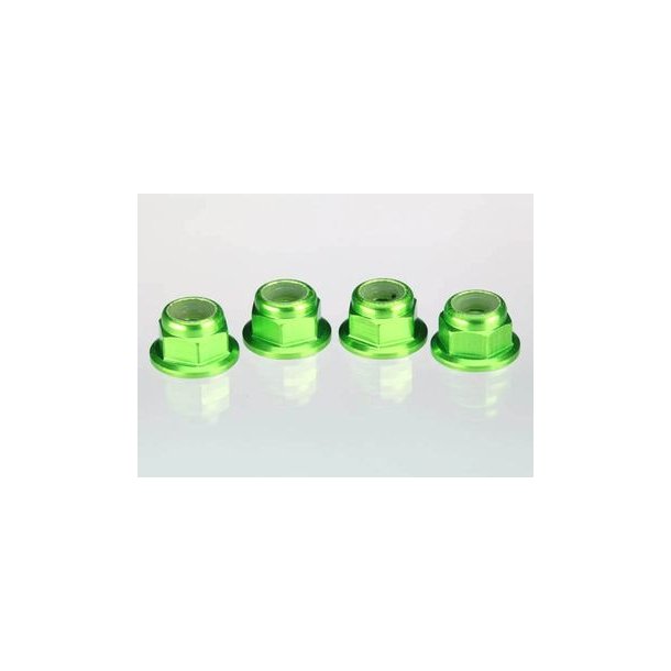Lock Nut Flanged M4 Alu Green (4)