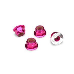 Lock Nut Flanged M4 Alu Pink (4)