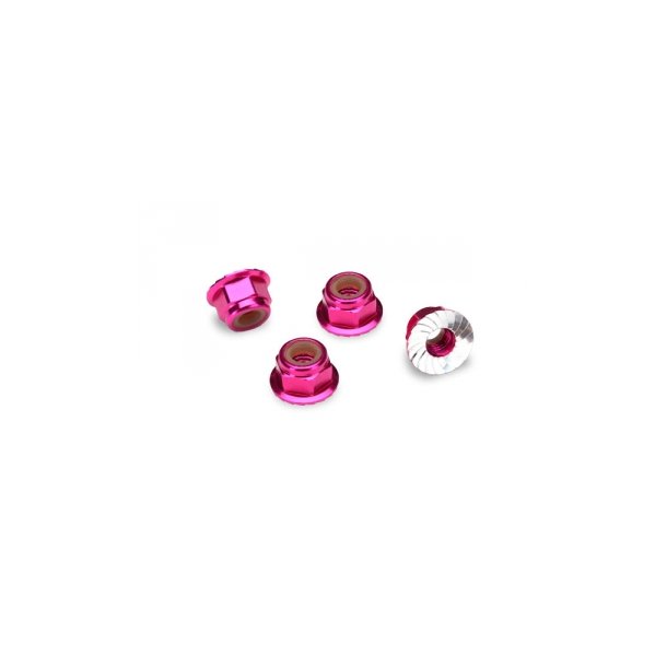 Lock Nut Flanged M4 Alu Pink (4)