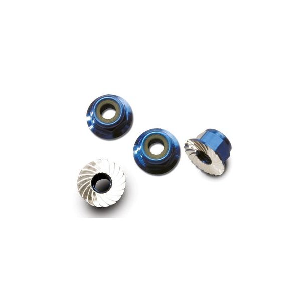 Lock Nut Flanged M4 Alu Blue (4)
