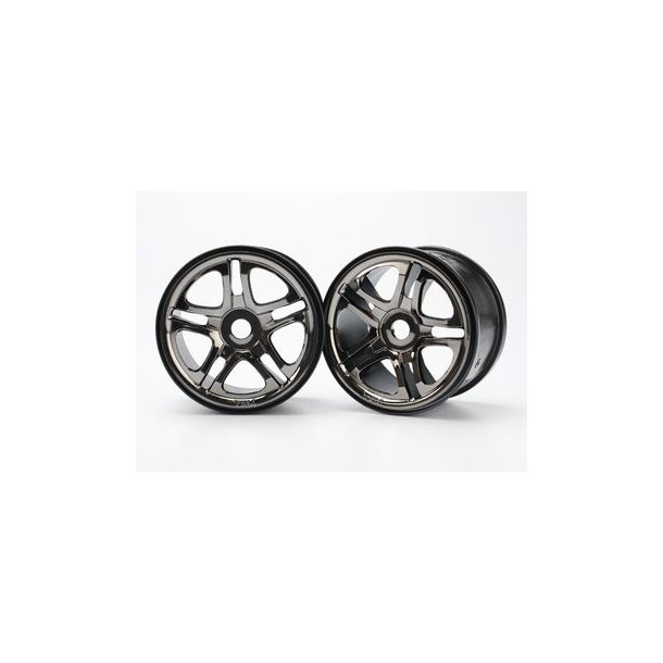 Wheels Split-Spoke Black Chrome (17mm) 3.8" (2)