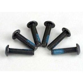 Screws M3x12mm Button-head Hex Socket w/ Threadlock (6)