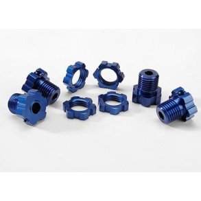 Wheel Hub & Nuts 17mm Aluminium Blue (4)