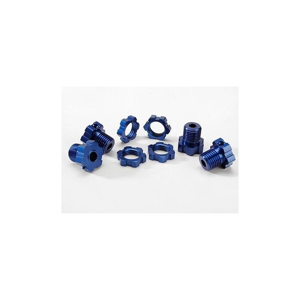 Wheel Hub &amp; Nuts 17mm Aluminium Blue (4)
