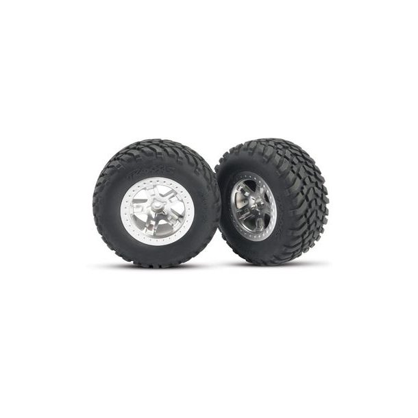 Tires &amp; Wheels SCT/SCT Satin Chrome 4WD/2WD Rear (2)