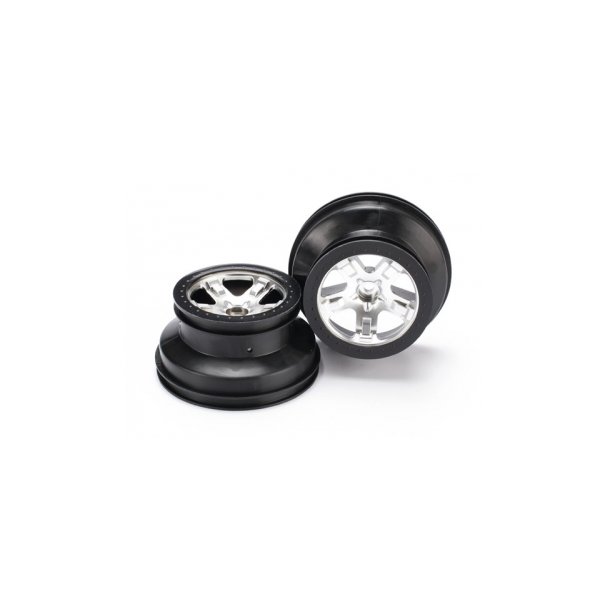 Wheels Satin Chrome - Black 2.2/3.0" 2WD Front (2)