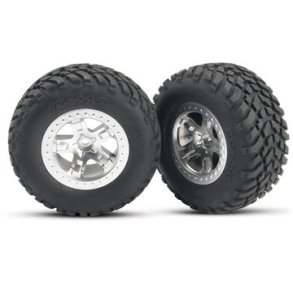 Tires & Wheels SCT/SCT Satin Chrome-Black 2WD Fram (2)