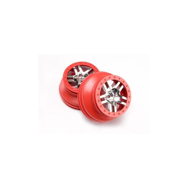 Wheels SCT Split-Spoke Satin Chrome-Red 2WD Front (2)