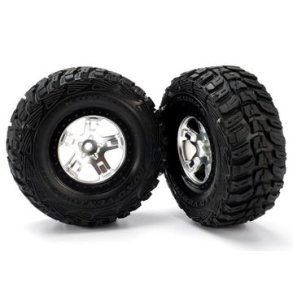 Tires & wheels, assembled, glued (SCT satin chrome, beadlock