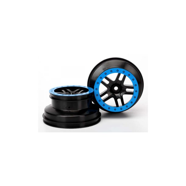 Wheels SCT Split-Spoke Black-Blue 2.2/3.0" 4WD/2WD Bak (2)