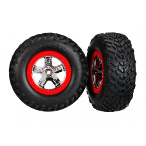 Tires & Wheels SCT S1/SCT Chrome-Red 4WD/2WD Rear TSM (2)