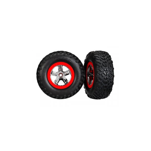 Tires &amp; Wheels SCT S1/SCT Chrome-Red 4WD/2WD Rear TSM (2)