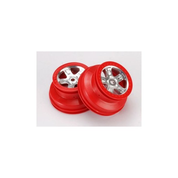 Wheels SCT Satin Chrome-Red (14mm) 2.2/3.0" (2)