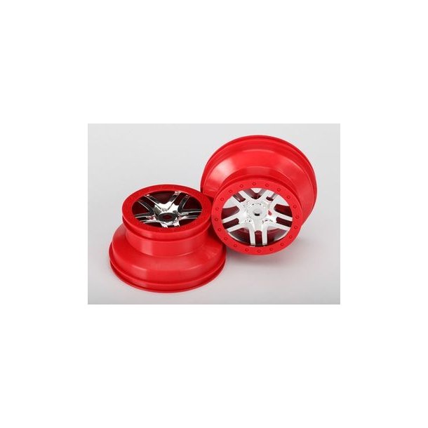 Wheels SCT Split-Spoke Chrome-Red (14mm) 2.2/3.0" (2)