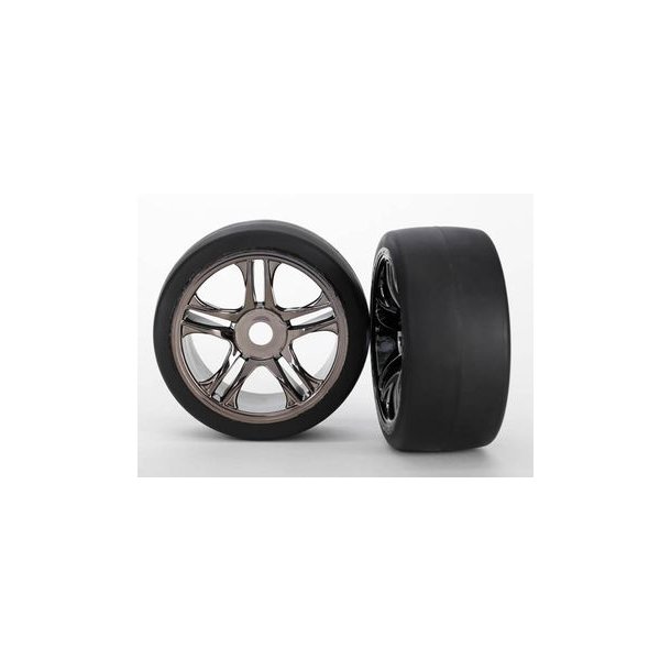 Tires &amp; Wheels Slicks S1/S-Spoke Black Chrome Rear (2) XO-1