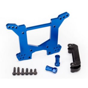 Shock Tower Rear Alu Blue Rustler/Hoss 4x4