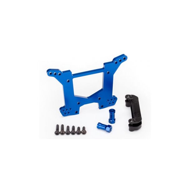 Shock Tower Rear Alu Blue Rustler/Hoss 4x4